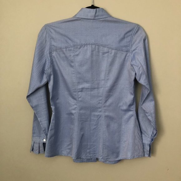 Jill McGowan Striped Button Down Shirt With Ruffle Cuffs Size XS - Picture 2 of 8